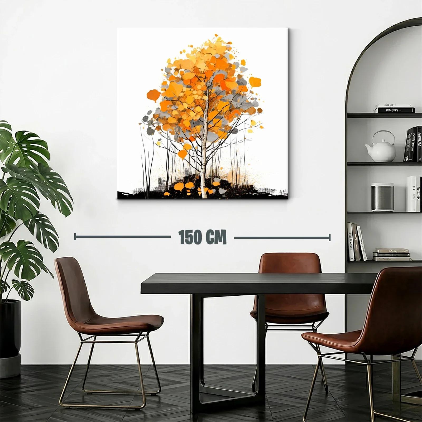 Árbol de otoño con hojas en tonos naranjas y grises — miniatura 2