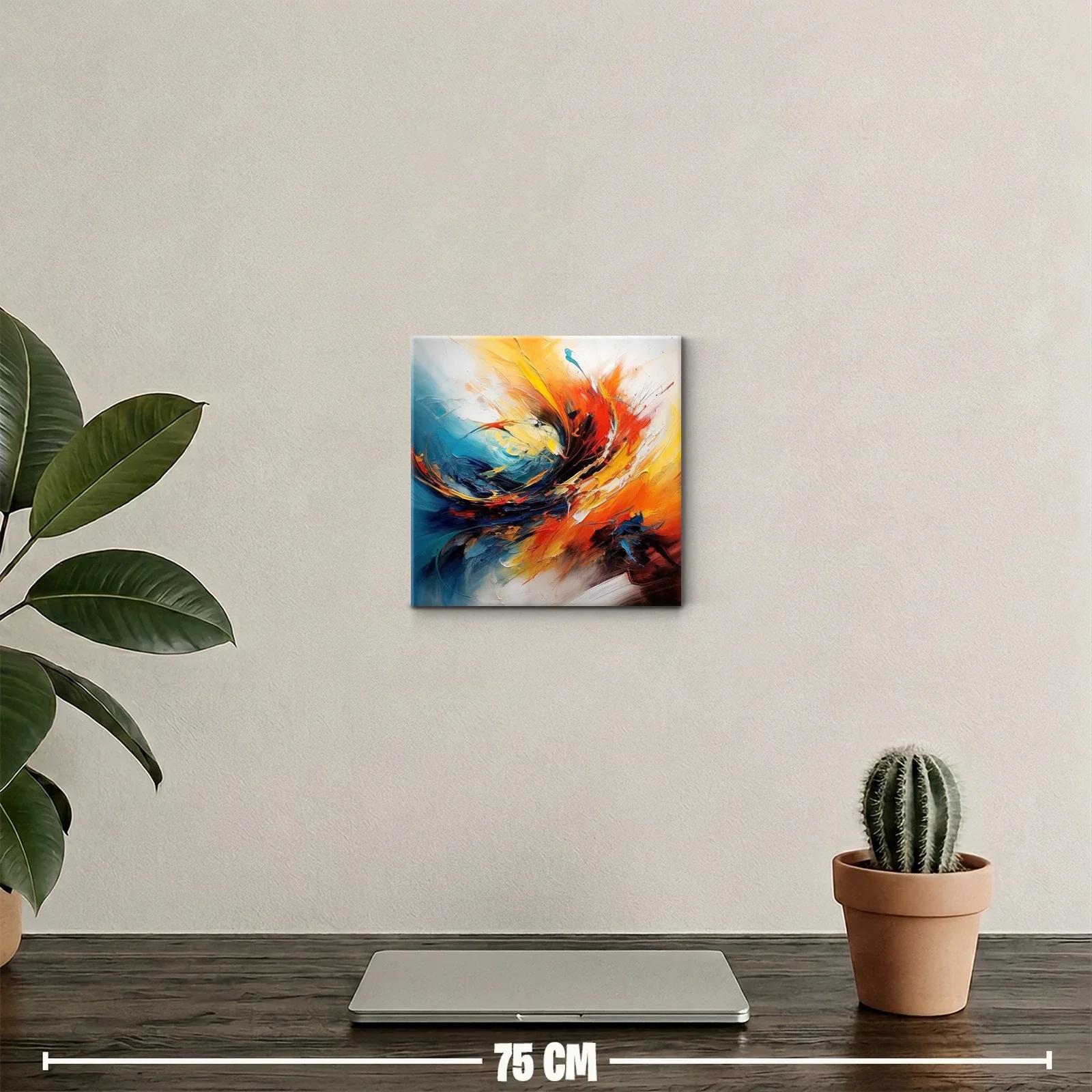 Cuadro abstracto con explosión de colores vibrantes — miniatura 2
