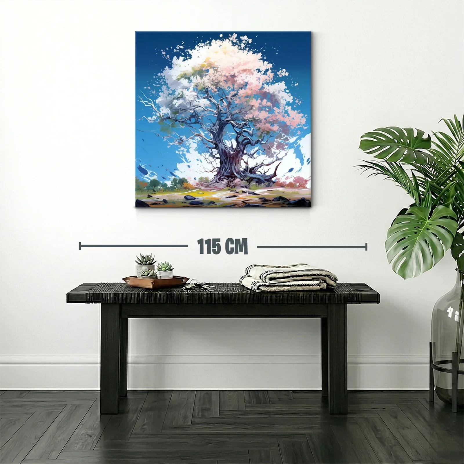 Árbol mágico en tonos suaves y cielo azul profundo — miniatura 2