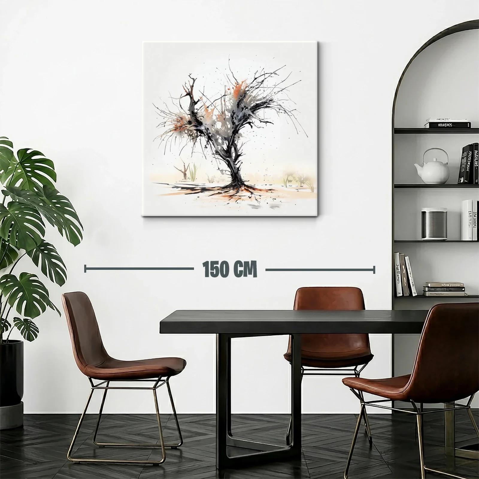 Árbol abstracto en tonos tierra y negro impactante — miniatura 2