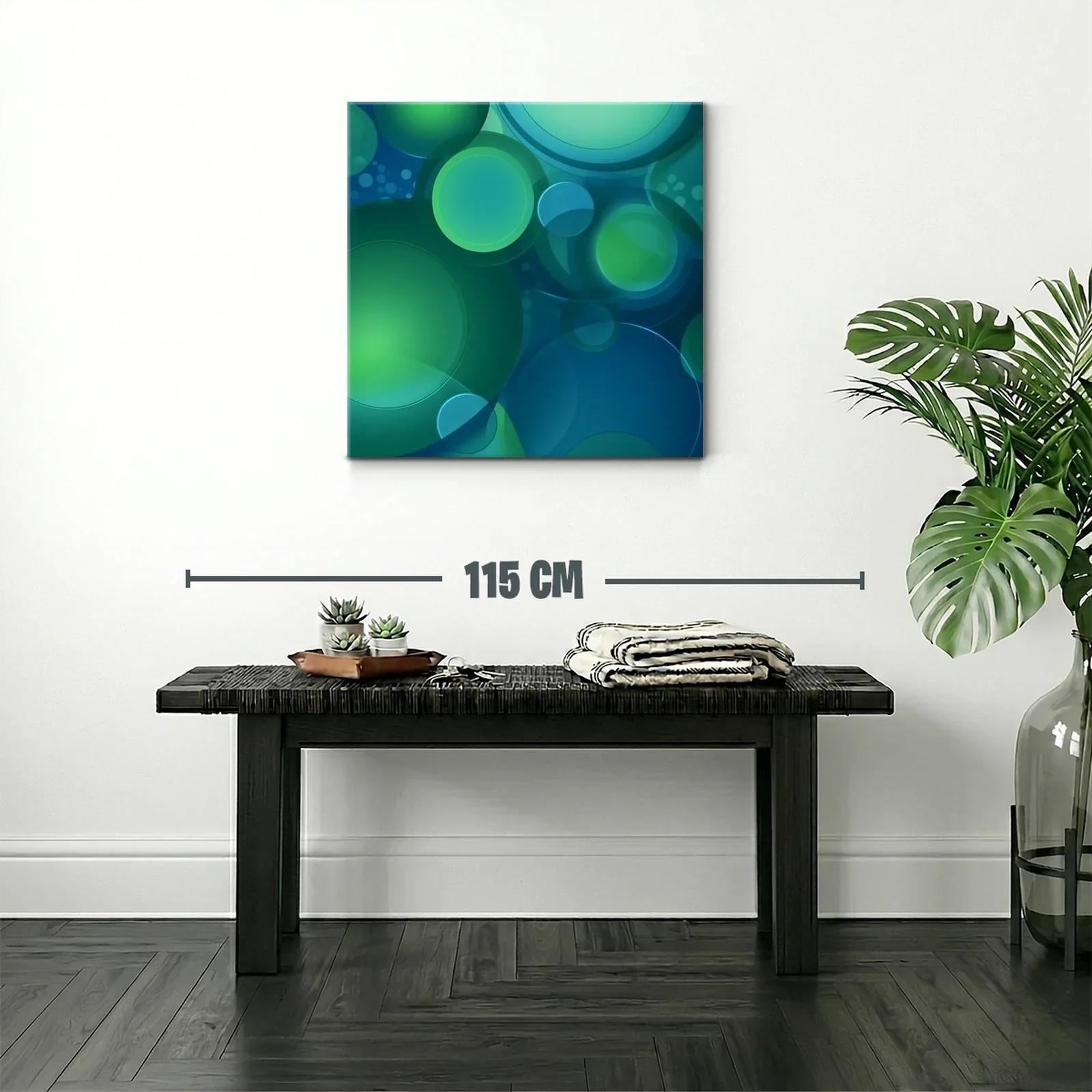 Composición abstracta de círculos en tonos verdes y azules — miniatura 2