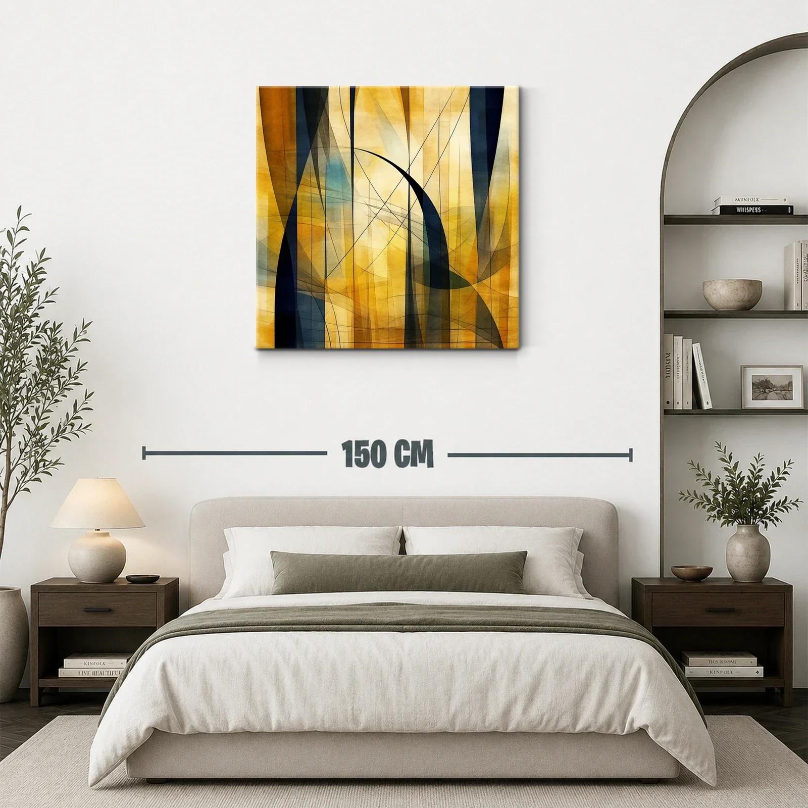 Composición abstracta en tonos cálidos y azulados — miniatura 3