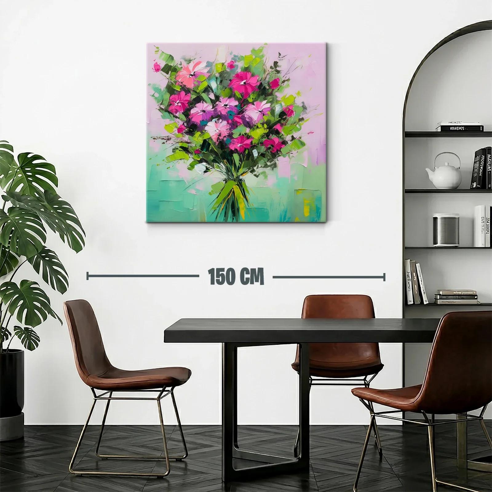 Ramo vibrante de flores en tonos verdes y fucsias — miniatura 2