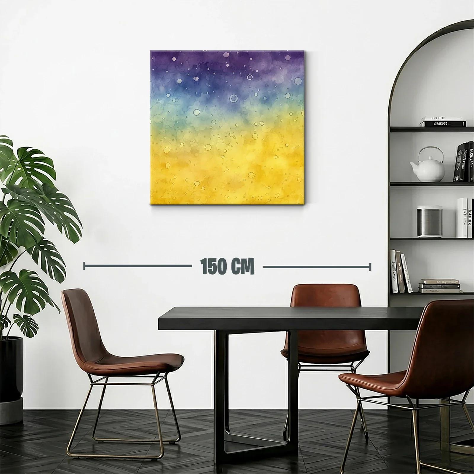 Composición abstracta en tonos morado azul y amarillo — miniatura 2