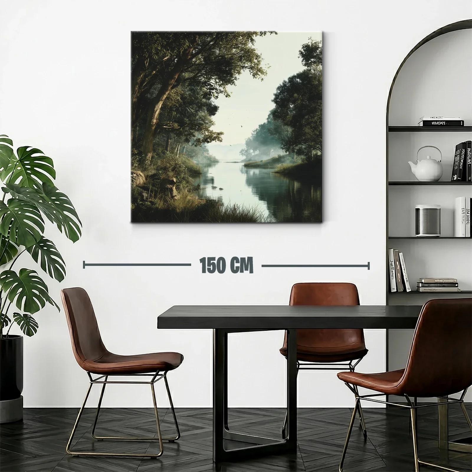 Paisaje sereno con río y árboles frondosos — miniatura 2