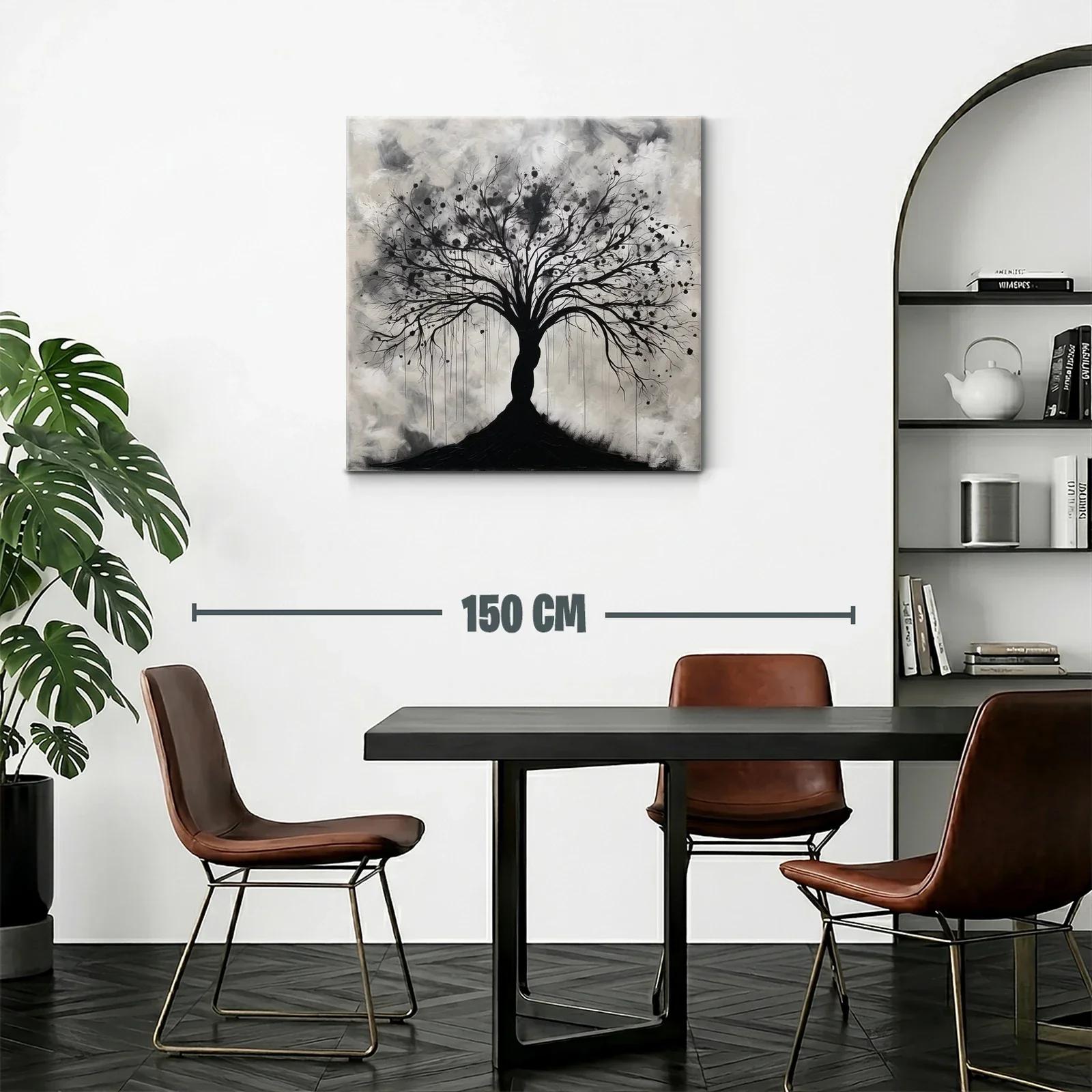 Árbol estilizado en tonos grises y negros para un ambiente elegante — miniatura 2