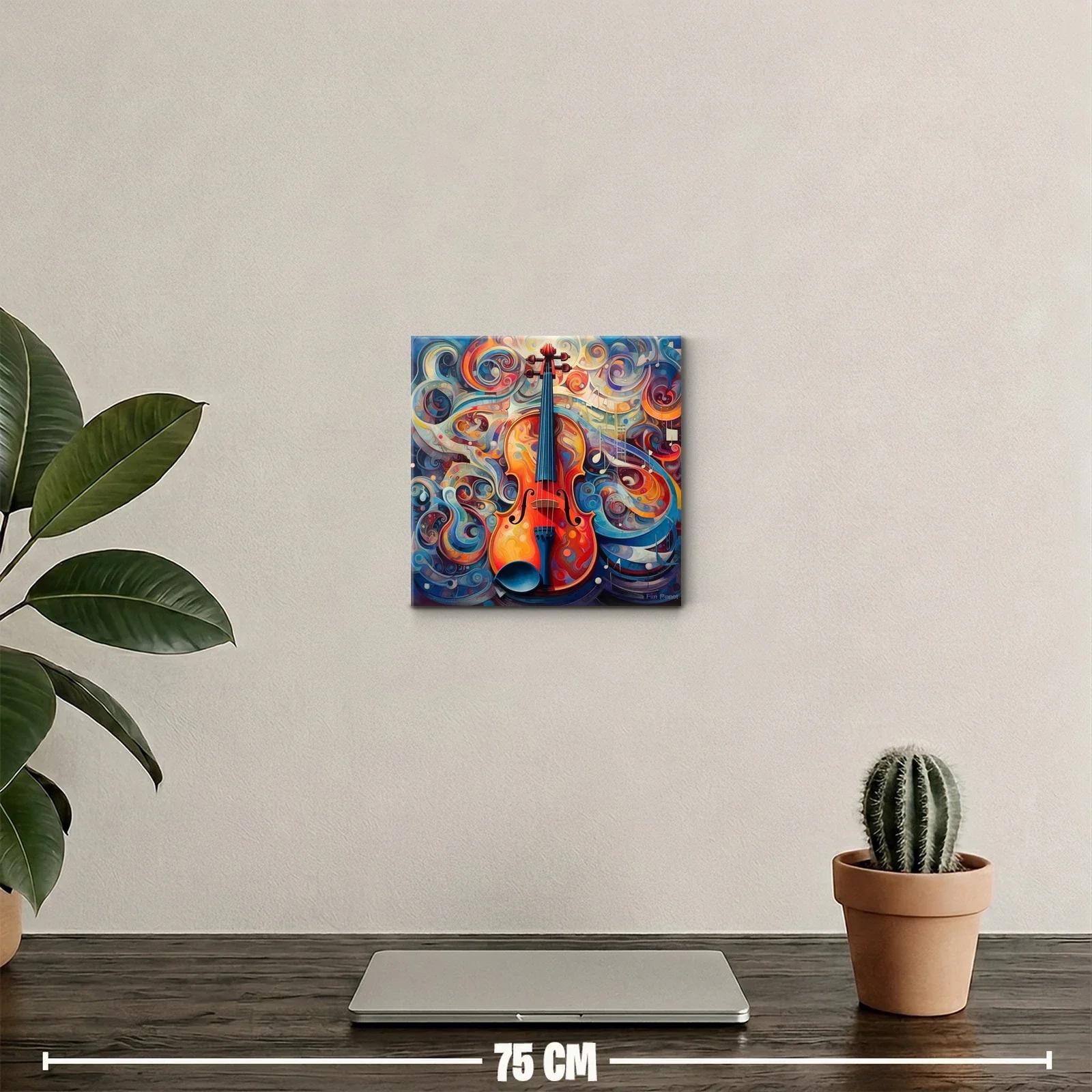Cuadro decorativo violín vibrante lleno de energía y color — miniatura 2