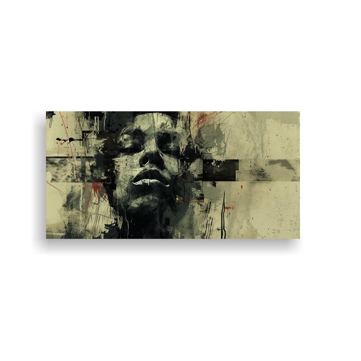 Cuadro rostro humano integrado con manchas abstractas — imagen principal