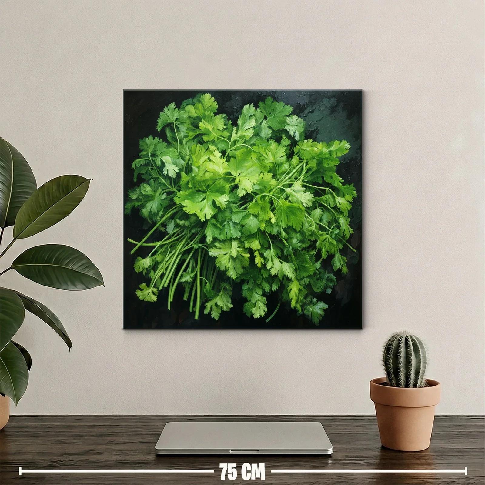 Cuadro con ramo de hojas verdes frescas y naturales — miniatura 2