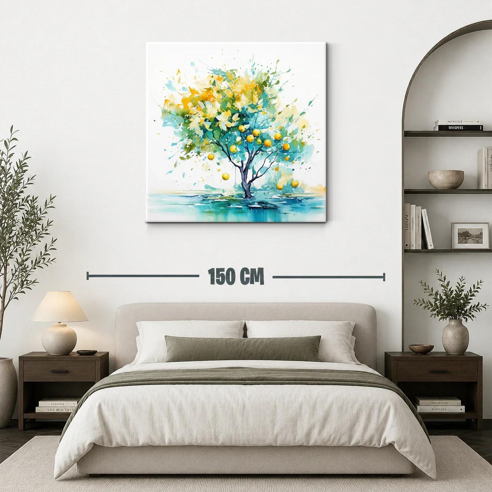 Árbol encantado con frutos en vibrantes tonos azules y amarillos — miniatura 3