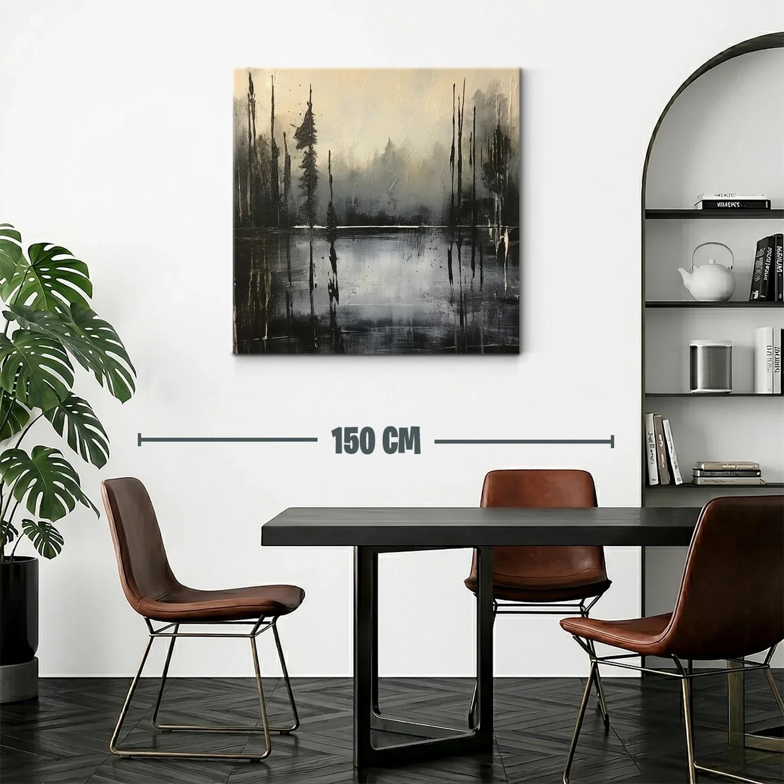 Paisaje abstracto en tonos grises y negros con reflejos — miniatura 2