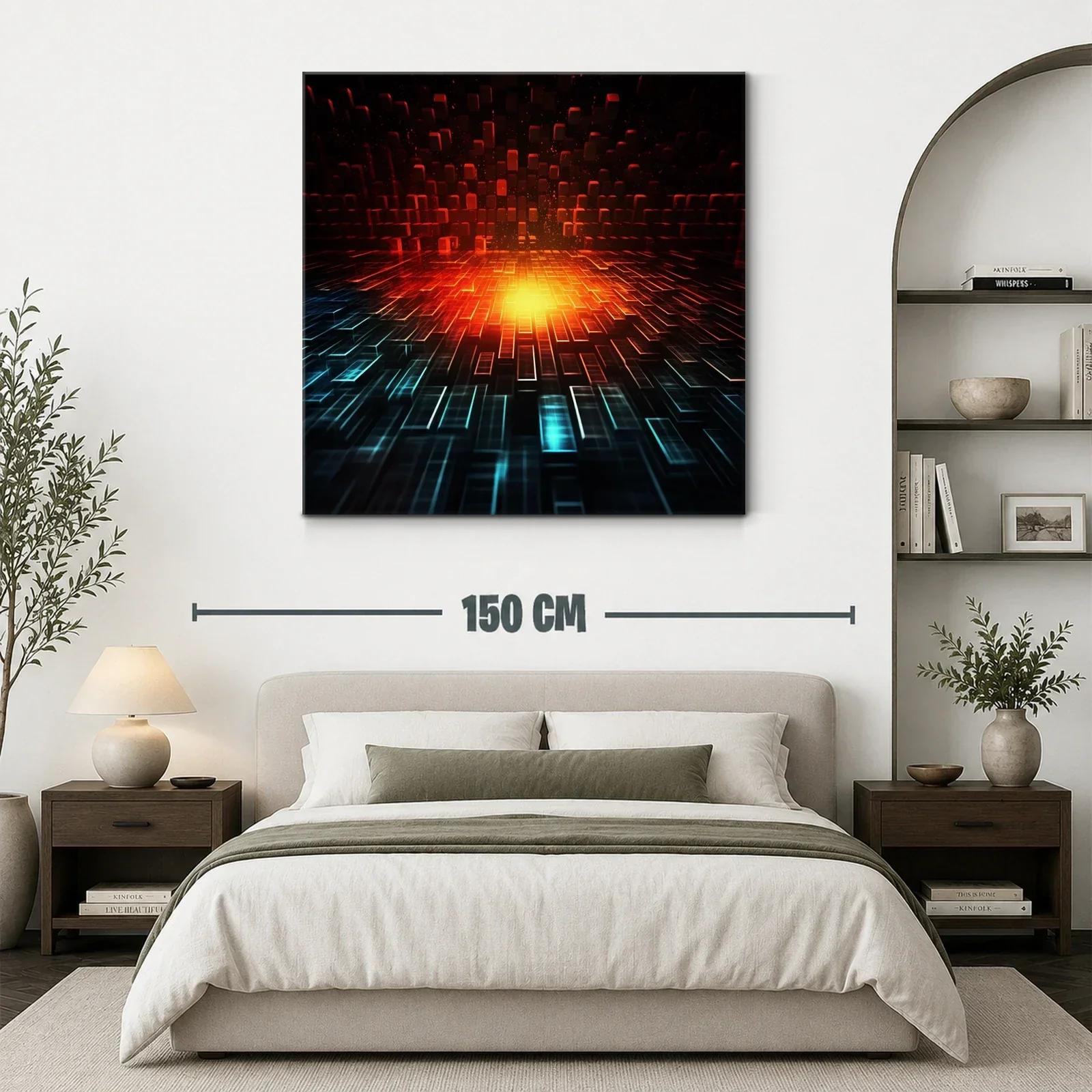 Impactante obra de arte digital con luz y geometría vibrante — miniatura 3