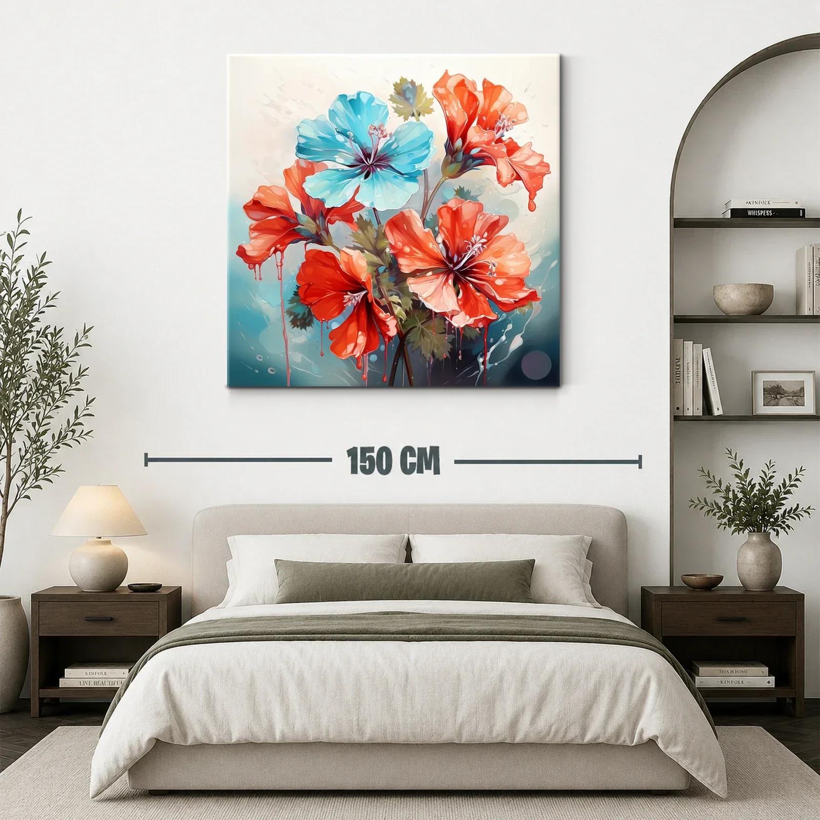 Flores vibrantes en tonos rojos y azules frescos — miniatura 3