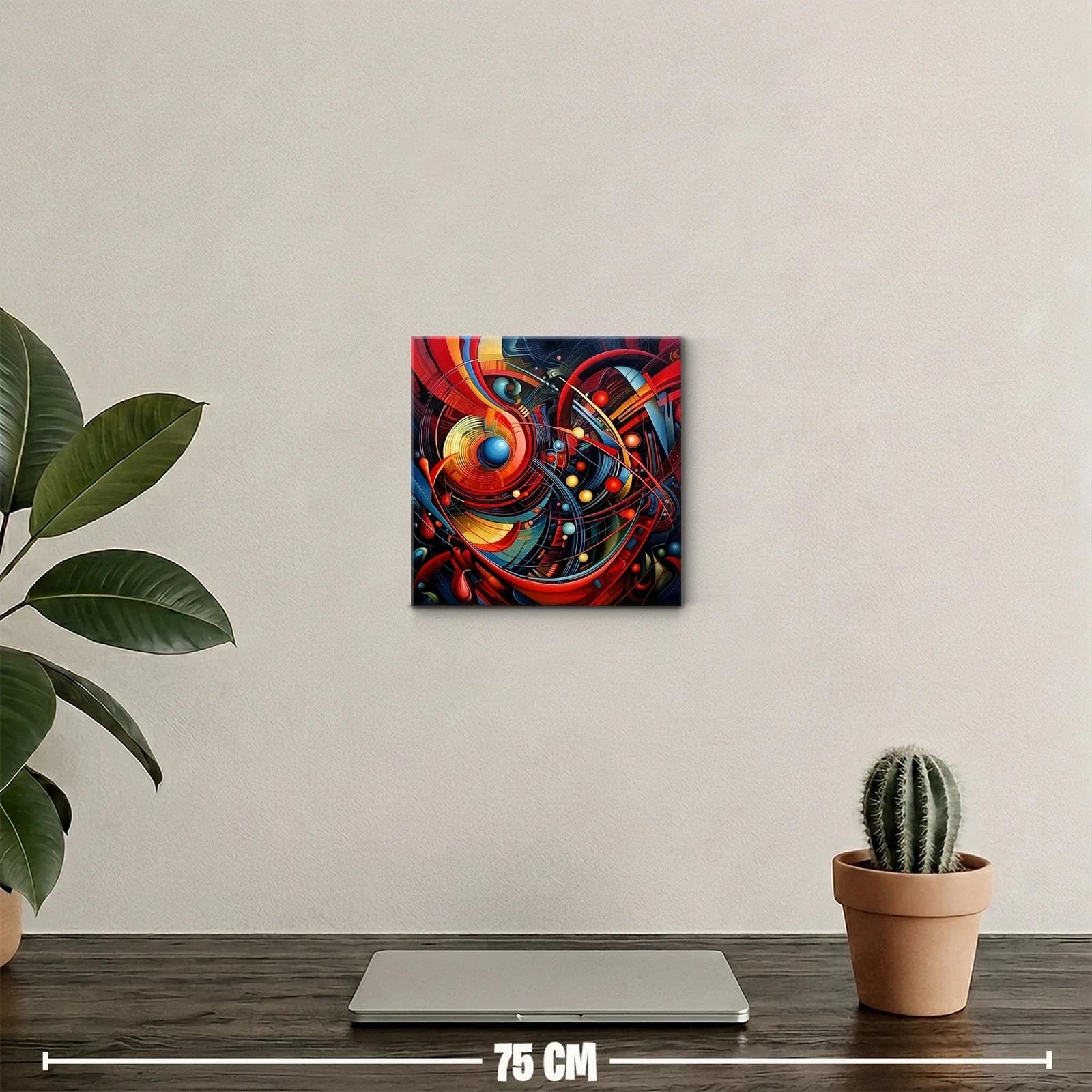 Cuadro abstracto con formas y colores vibrantes — miniatura 2