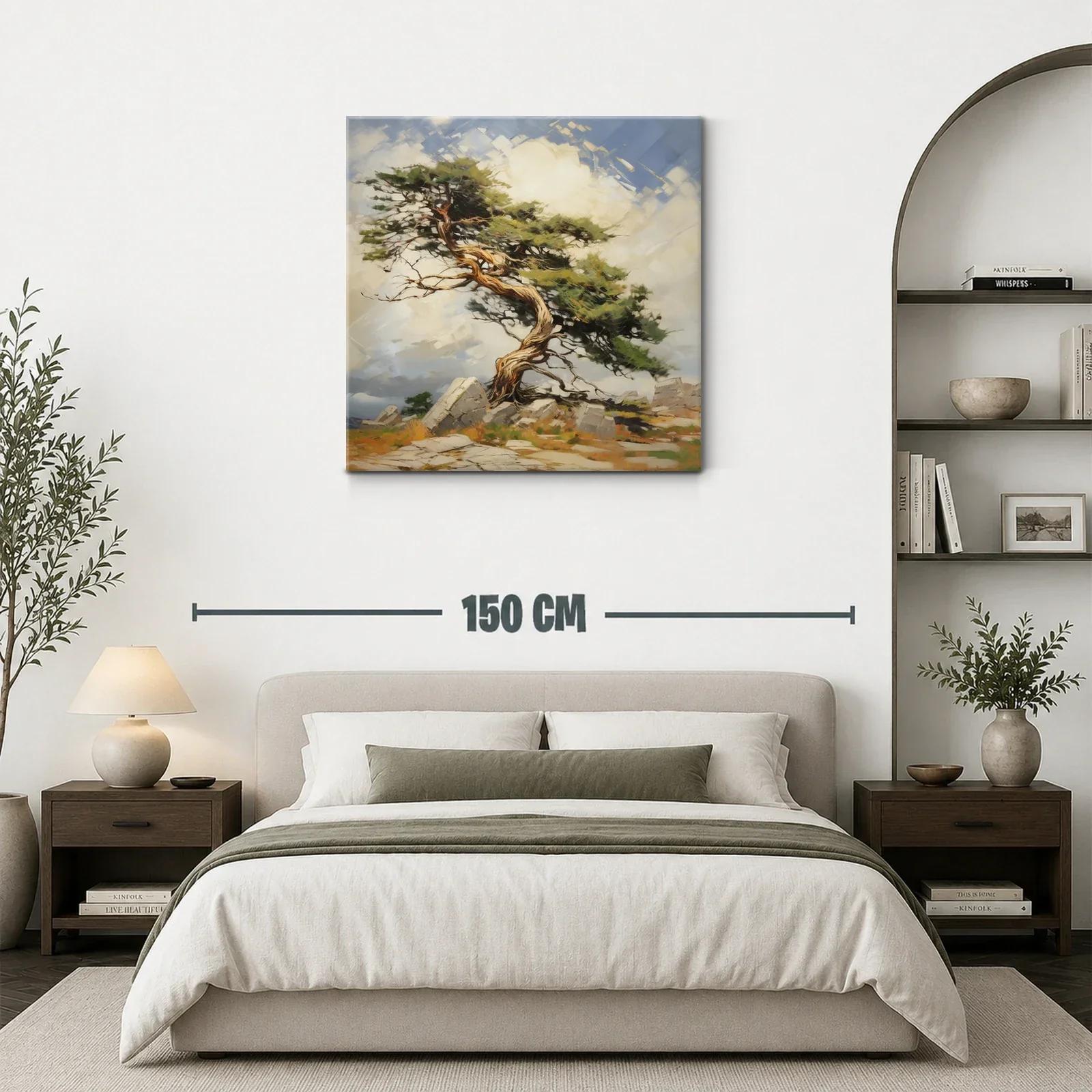 Árbol solitario entre rocas con cielo iluminado — miniatura 3