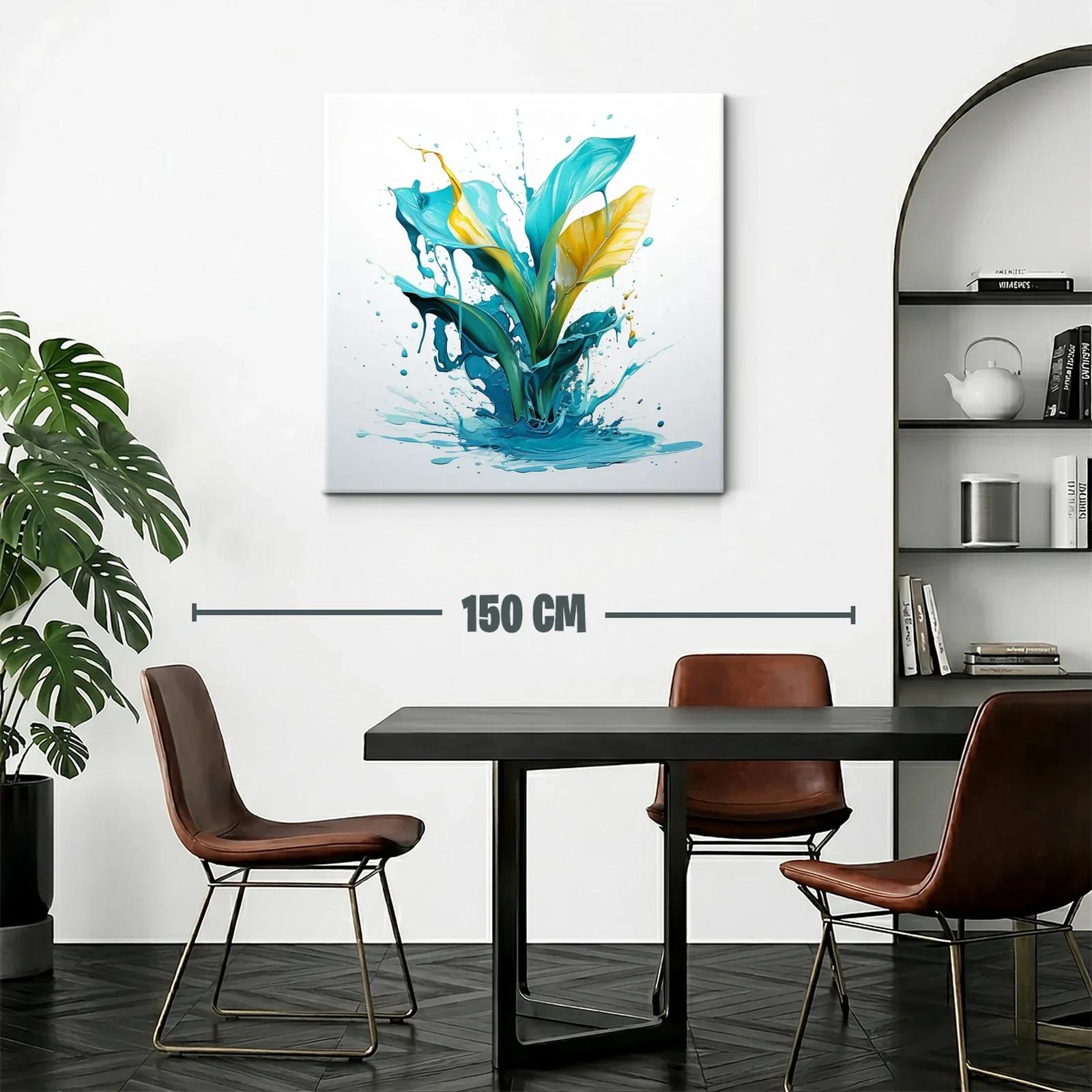 Composición vibrante con formas líquidas en azul y amarillo — miniatura 2