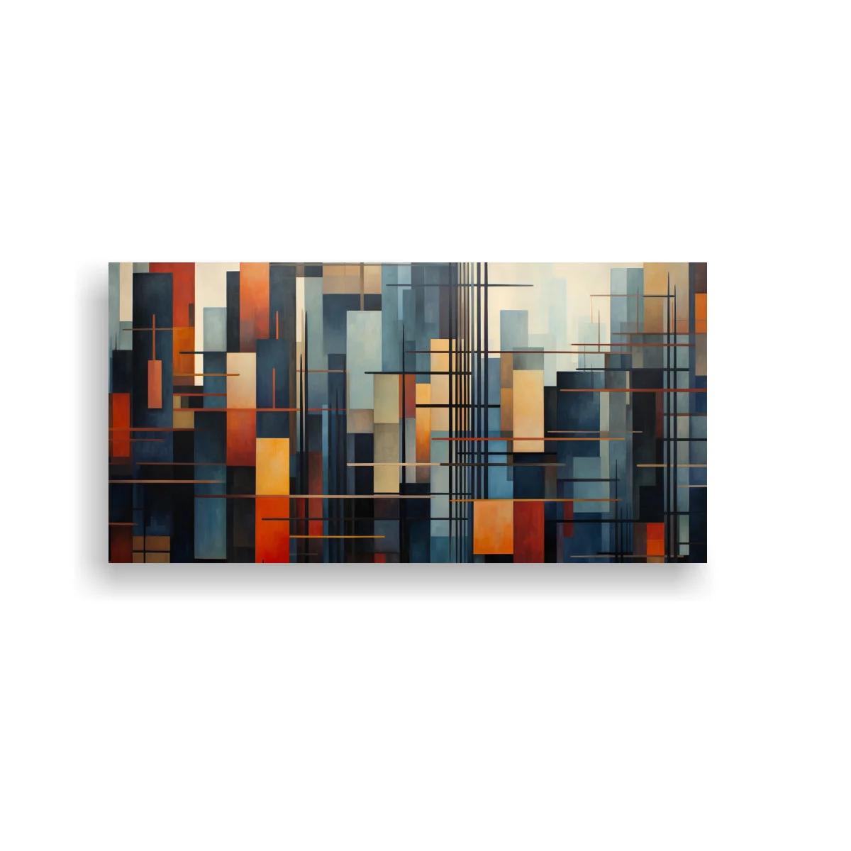 Cuadro composición geométrica abstracta en mosaico urbano — imagen principal