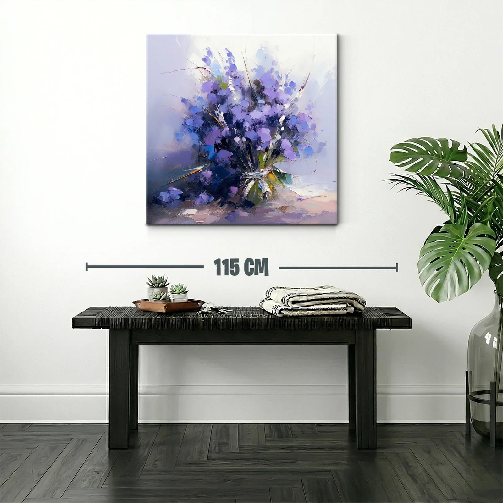 Ramito de flores en tonos lilas y azules vibrantes — miniatura 2