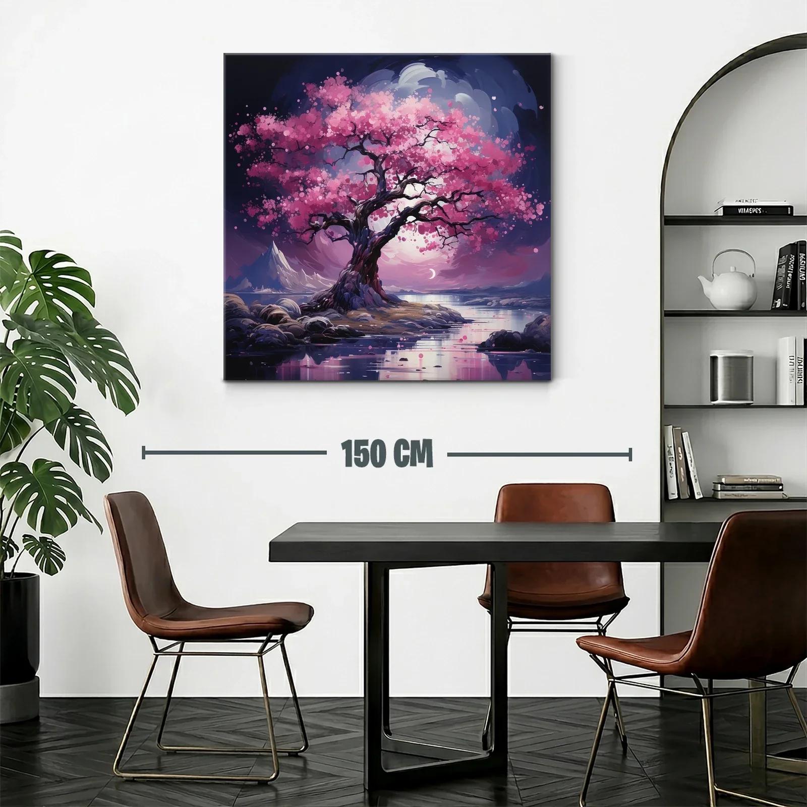 Árbol de Cerezo en Flor con Reflejos Nocturnos — miniatura 2