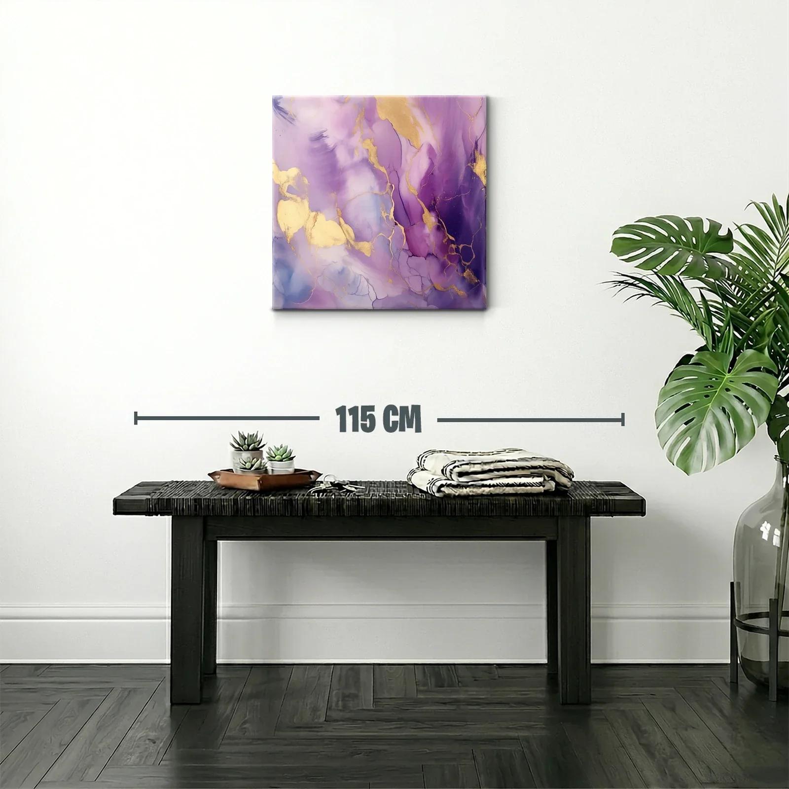 Composición abstracta en tonos violetas con reflejos dorados — miniatura 2
