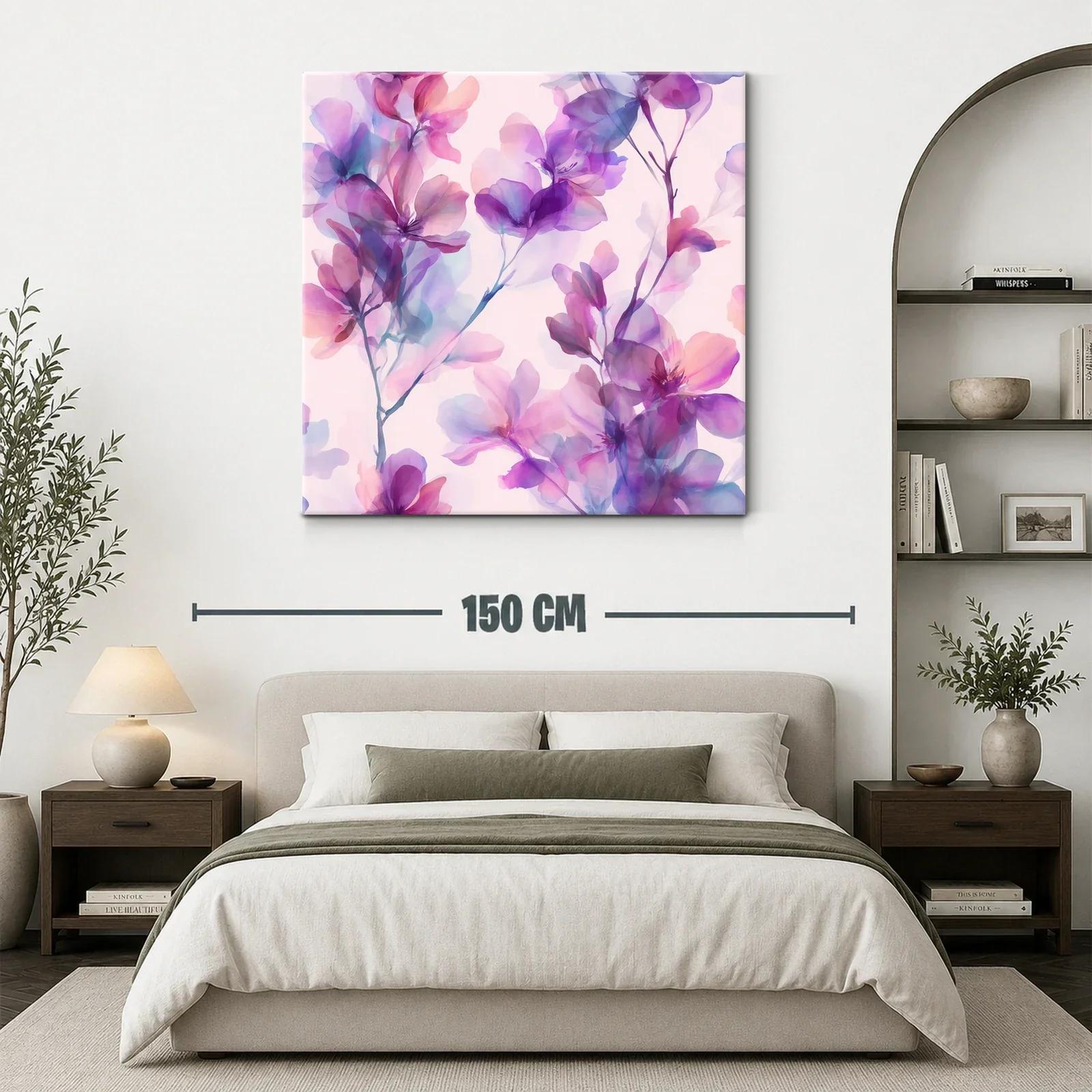 Cuadro floral en tonos violetas y rosas delicados — miniatura 3