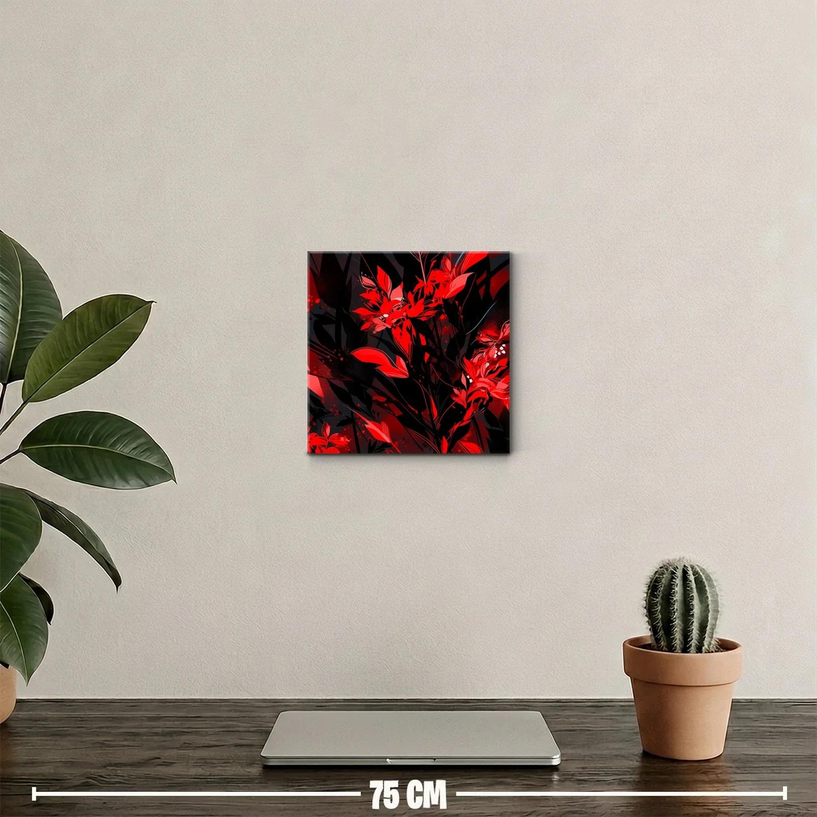 Explosión de Flores Rojas en Contraste Oscuro — miniatura 2