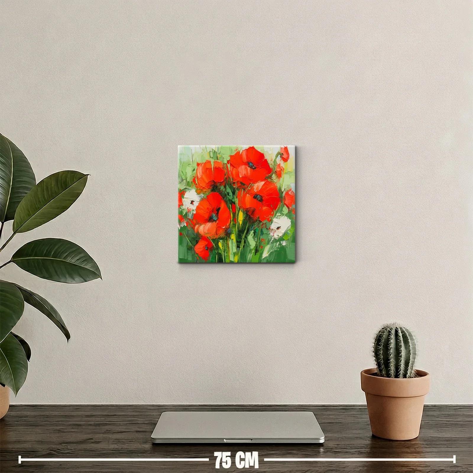 Estallido de amapolas rojas en jardín vibrante — miniatura 2