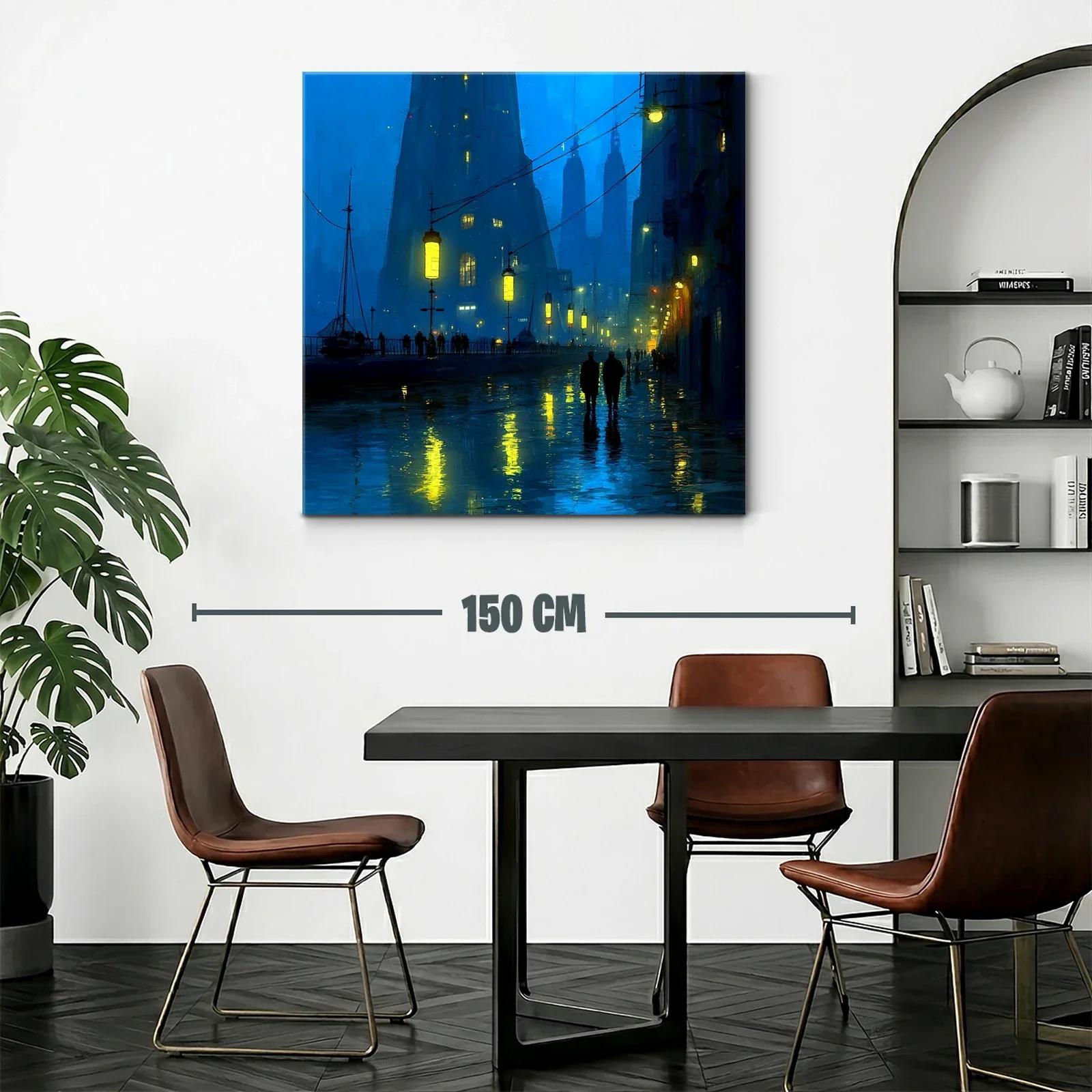 Atardecer urbano con luces reflejadas en la lluvia — miniatura 2