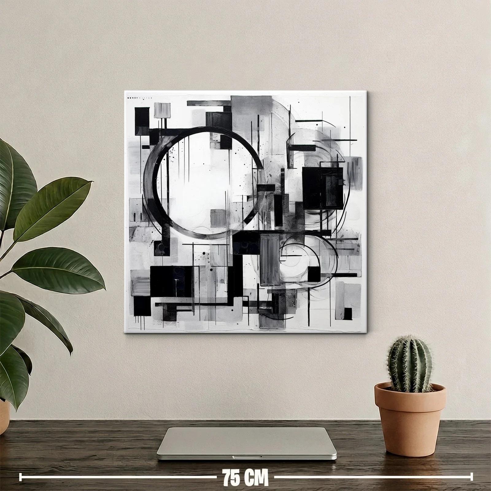 Composición abstracta en blanco y negro con formas geométricas — miniatura 2
