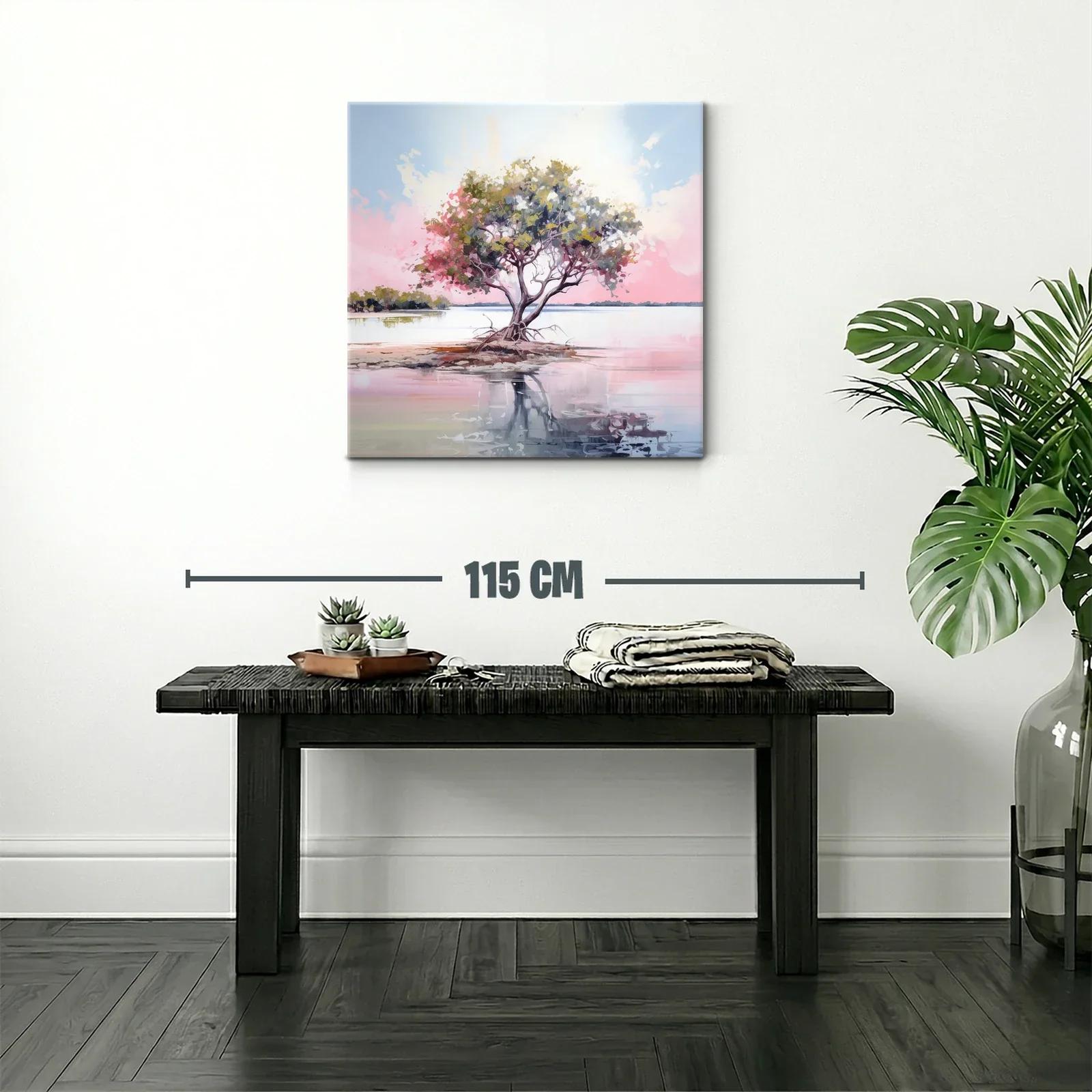Árbol solitario en aguas tranquilas al atardecer — miniatura 2