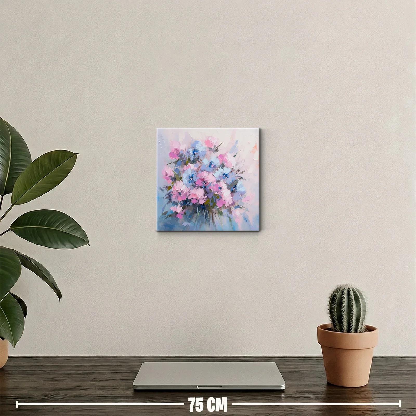 Cuadro decorativo con bouquet floral en tonos pastel — miniatura 2