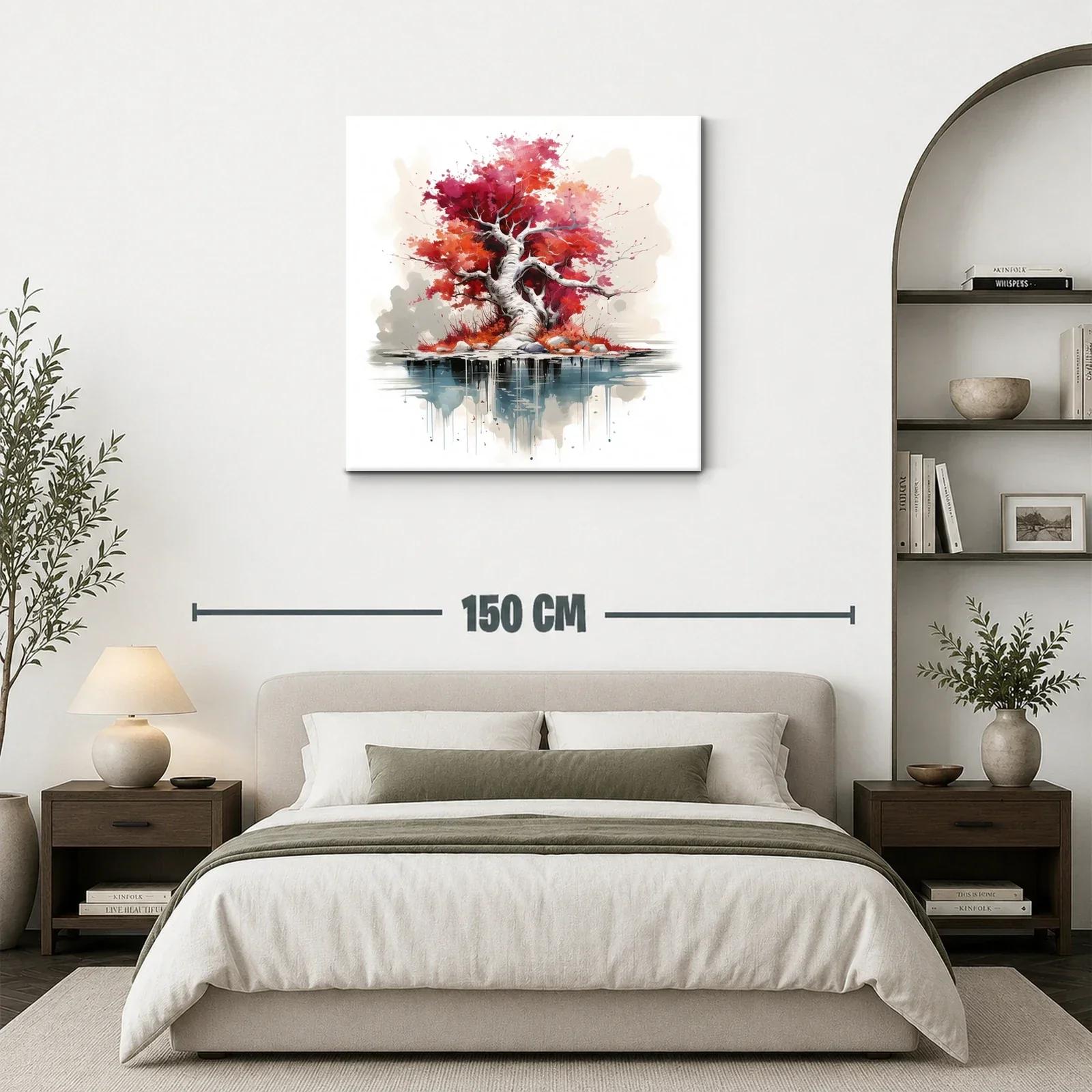 Árbol de otoño con reflejo en agua llamativo y sereno — miniatura 3