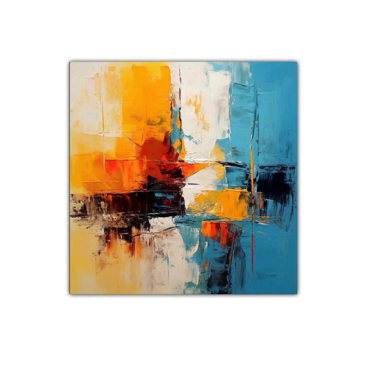 Composición abstracta vibrante con tonos cálidos y fríos — miniatura 1