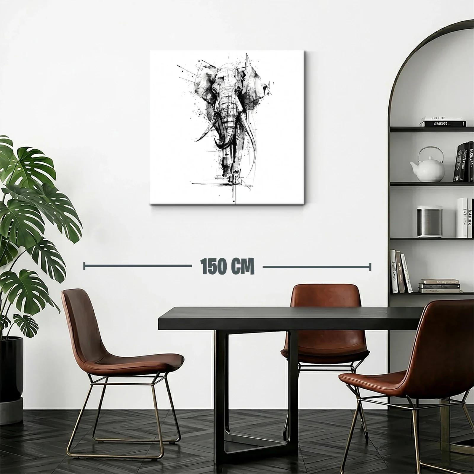 Impactante retrato de elefante en tinta monocroma — miniatura 2