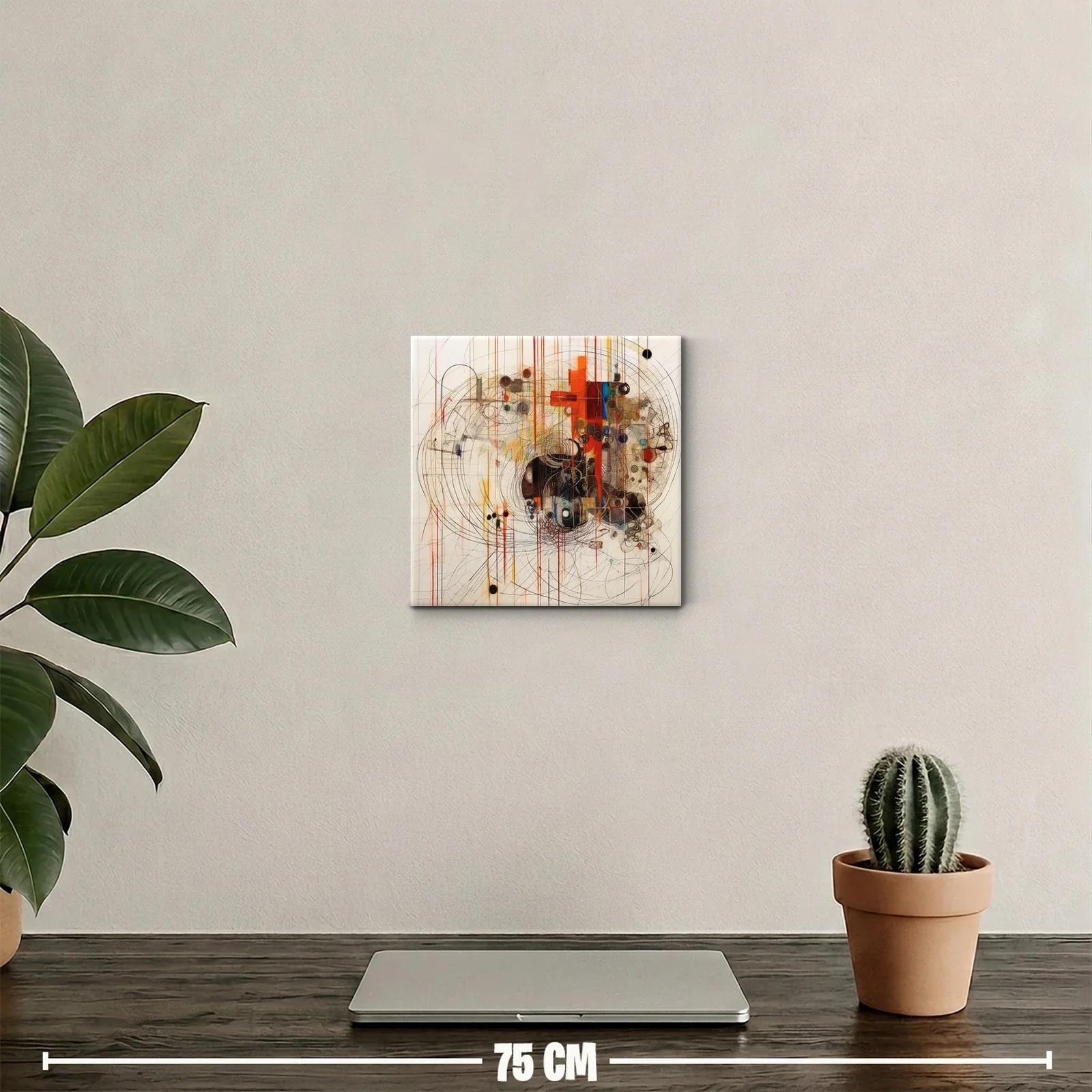 Cuadro decorativo con formas abstractas y líneas orgánicas — miniatura 2