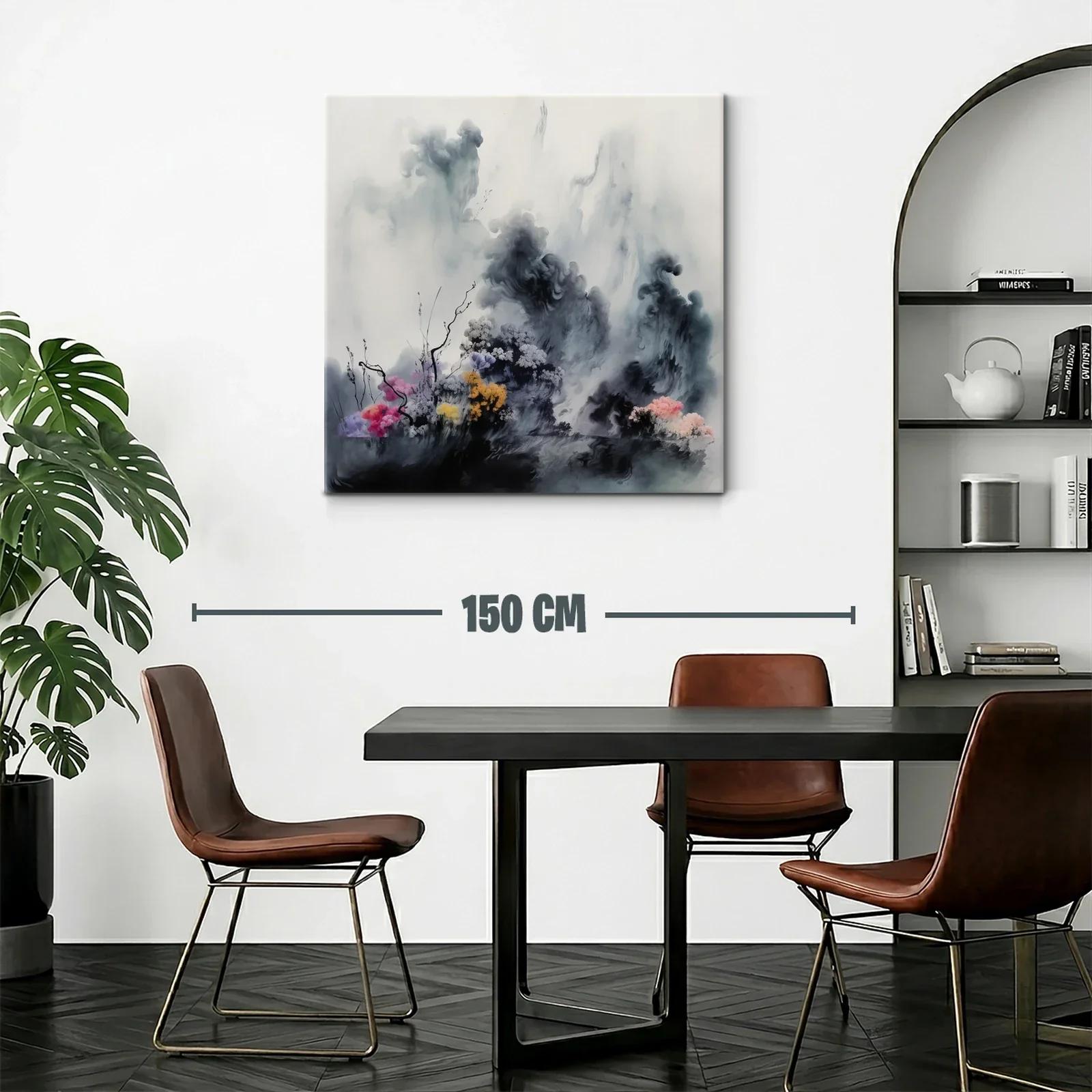 Paisaje Abstracto con Flores y Nubes en Tonos Suaves — miniatura 2