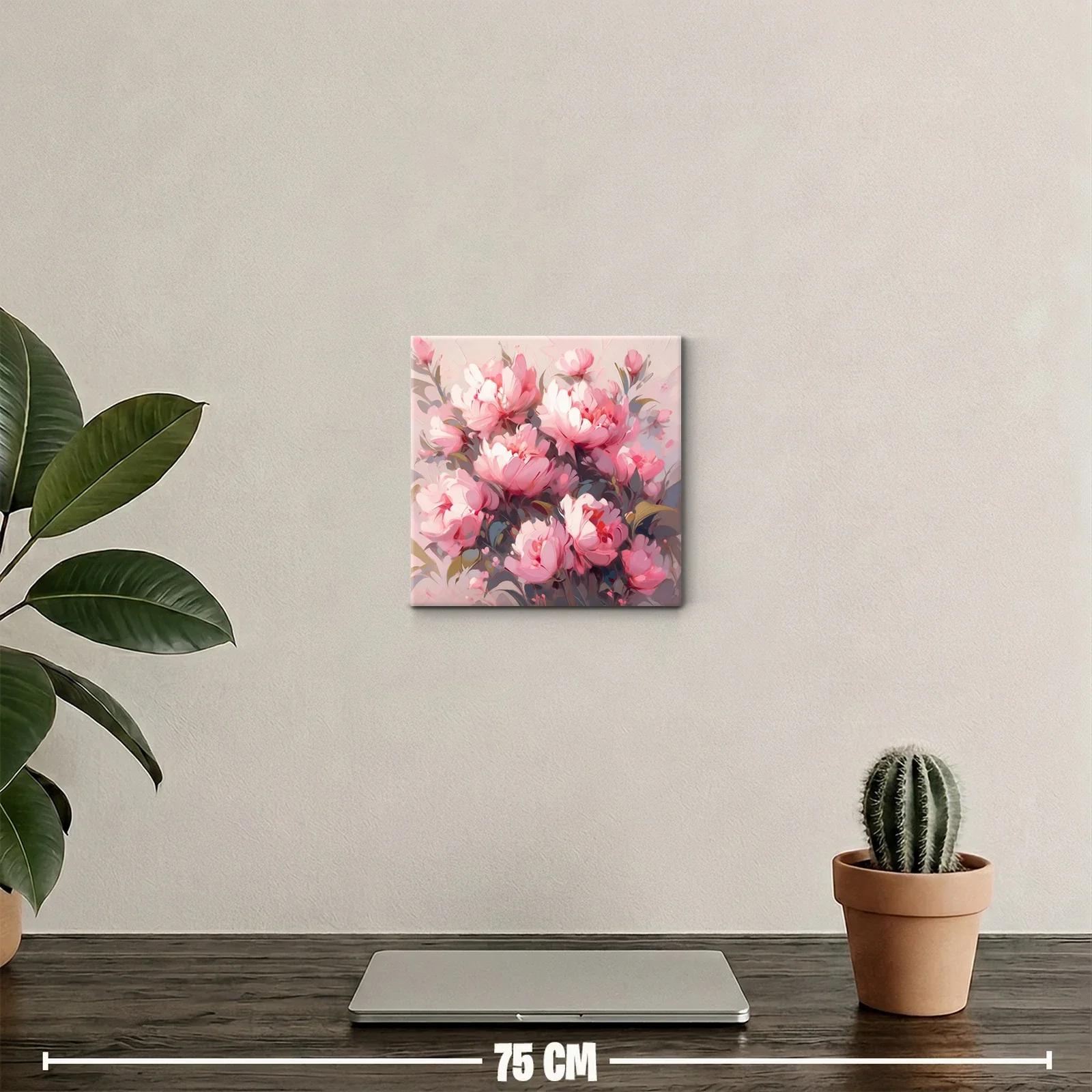 Cuadro decorativo con ramo de flores rosas delicadas — miniatura 2