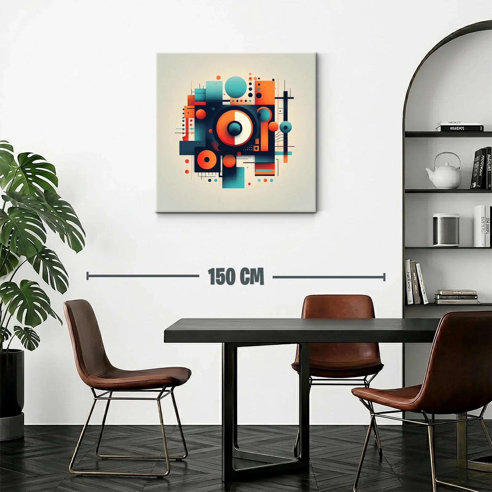 Composición geométrica vibrante en tonos naranjas y azules — miniatura 2