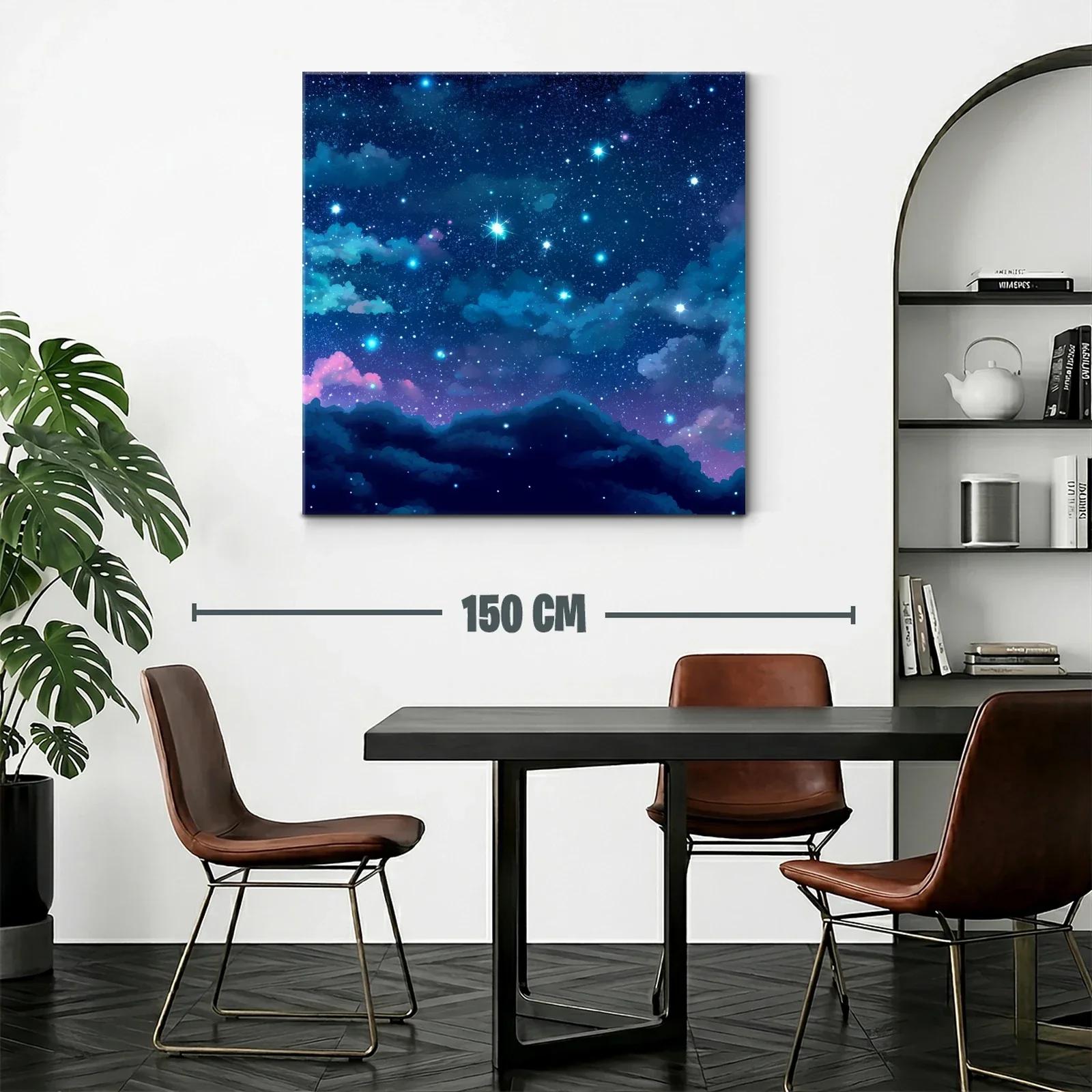 Cielo estrellado con nubes en tonos azules y morados — miniatura 2