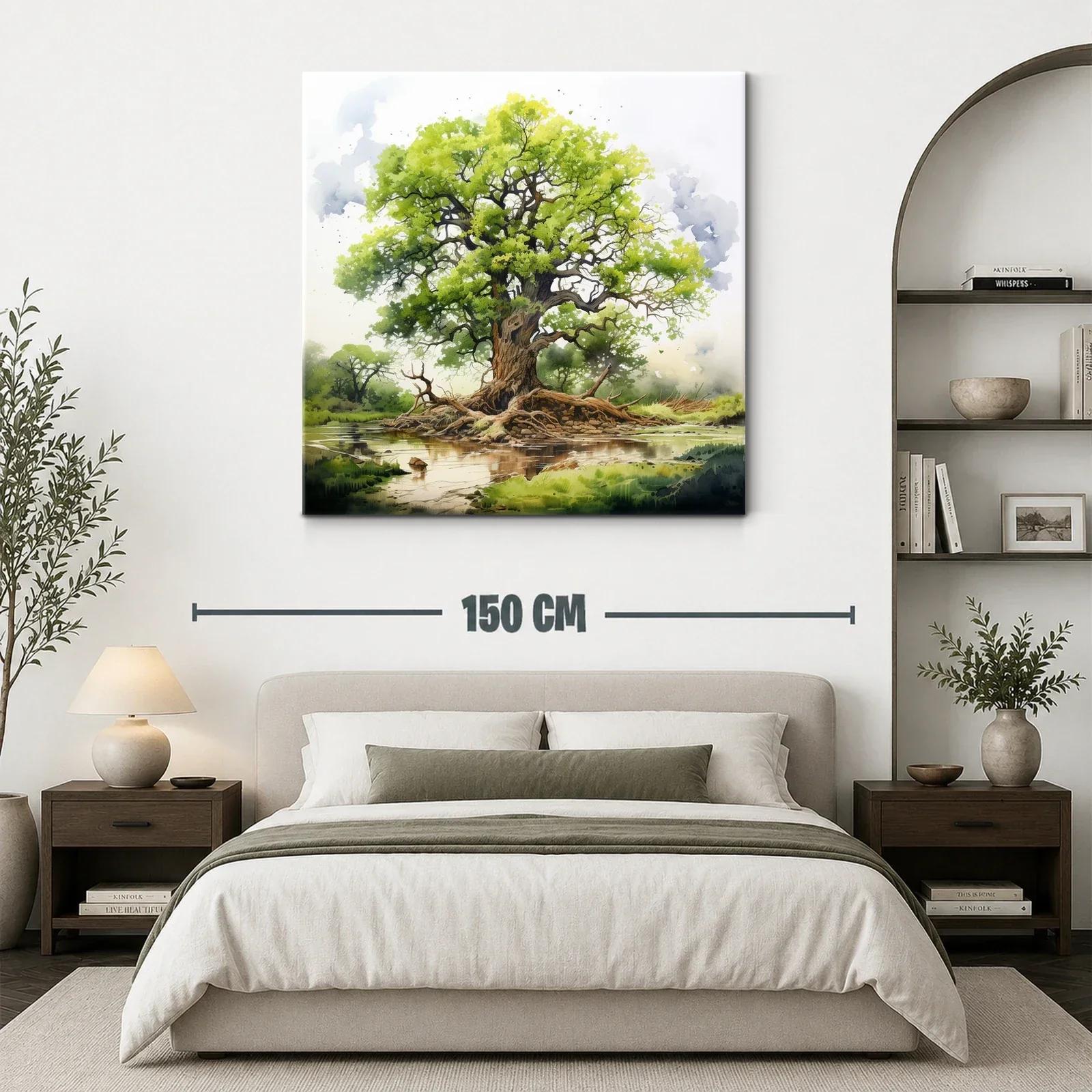 Majestuoso árbol junto a un tranquilo río en paisaje natural — miniatura 3