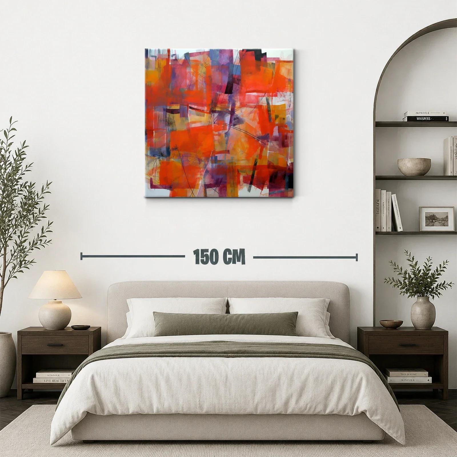 Cuadro abstracto en tonos cálidos y vibrantes — miniatura 3