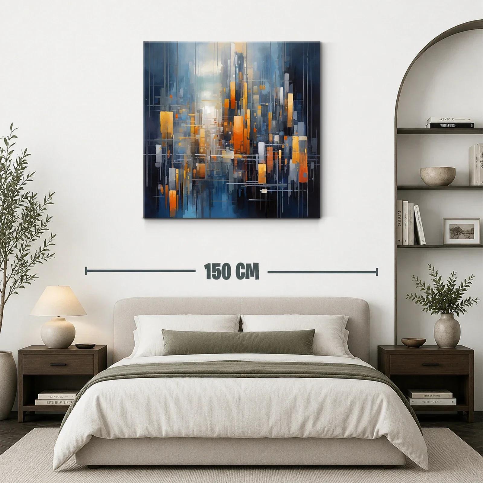 Composición abstracta urbana con tonos cálidos y fríos — miniatura 3