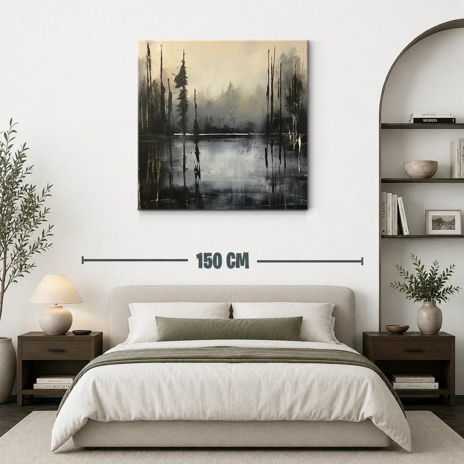 Paisaje abstracto en tonos grises y negros con reflejos — miniatura 3