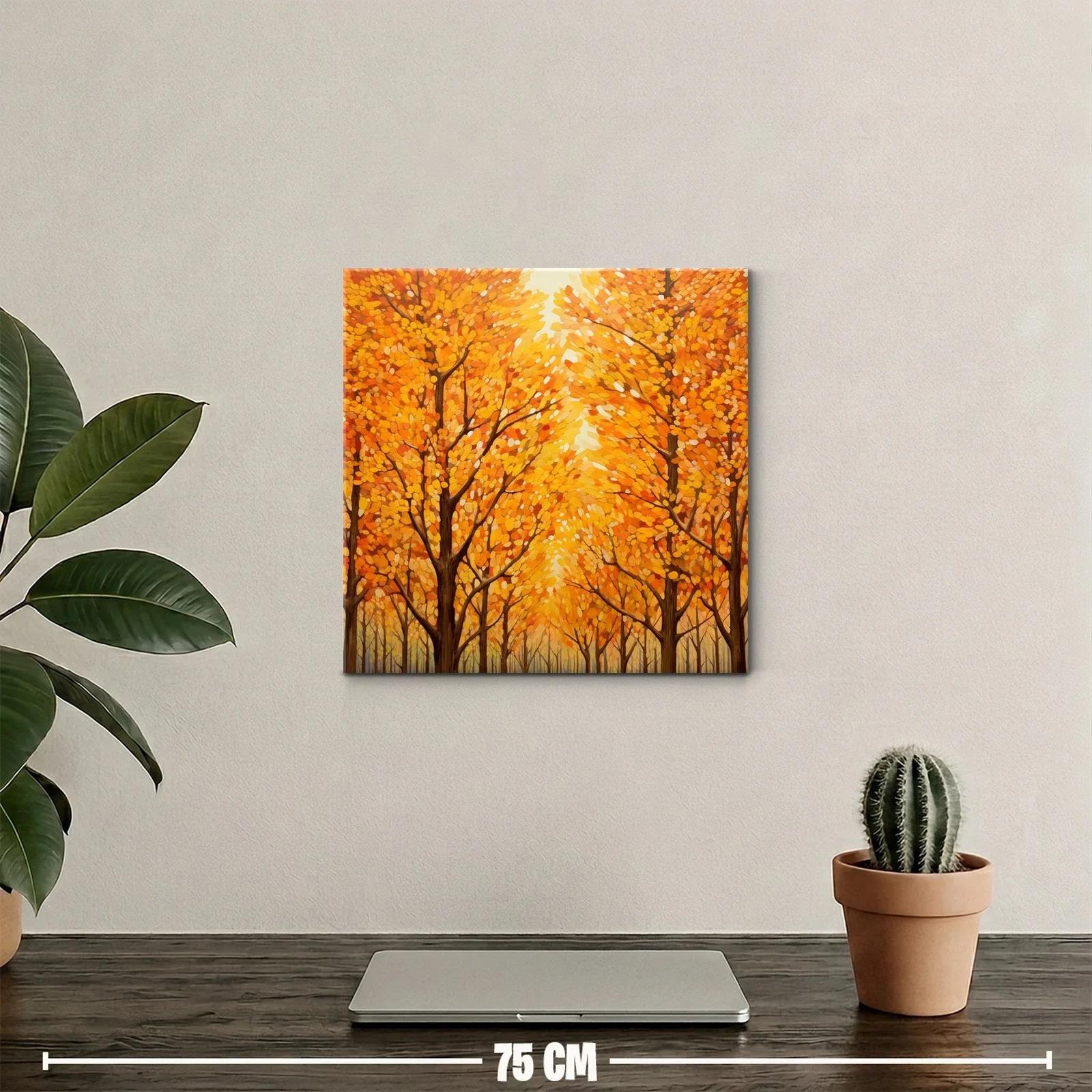 Bosque en otoño con tonos cálidos y dorados — miniatura 2