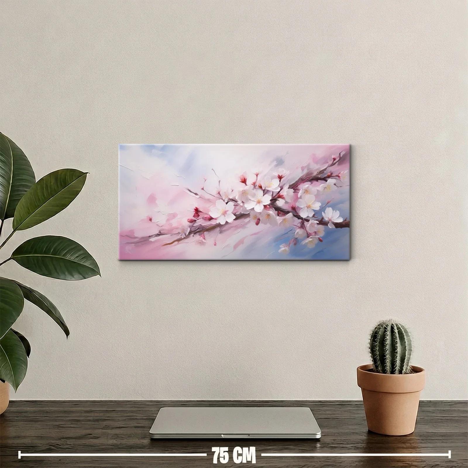 Cuadro rama de flor de cerezo con capullos rojizos — miniatura 2