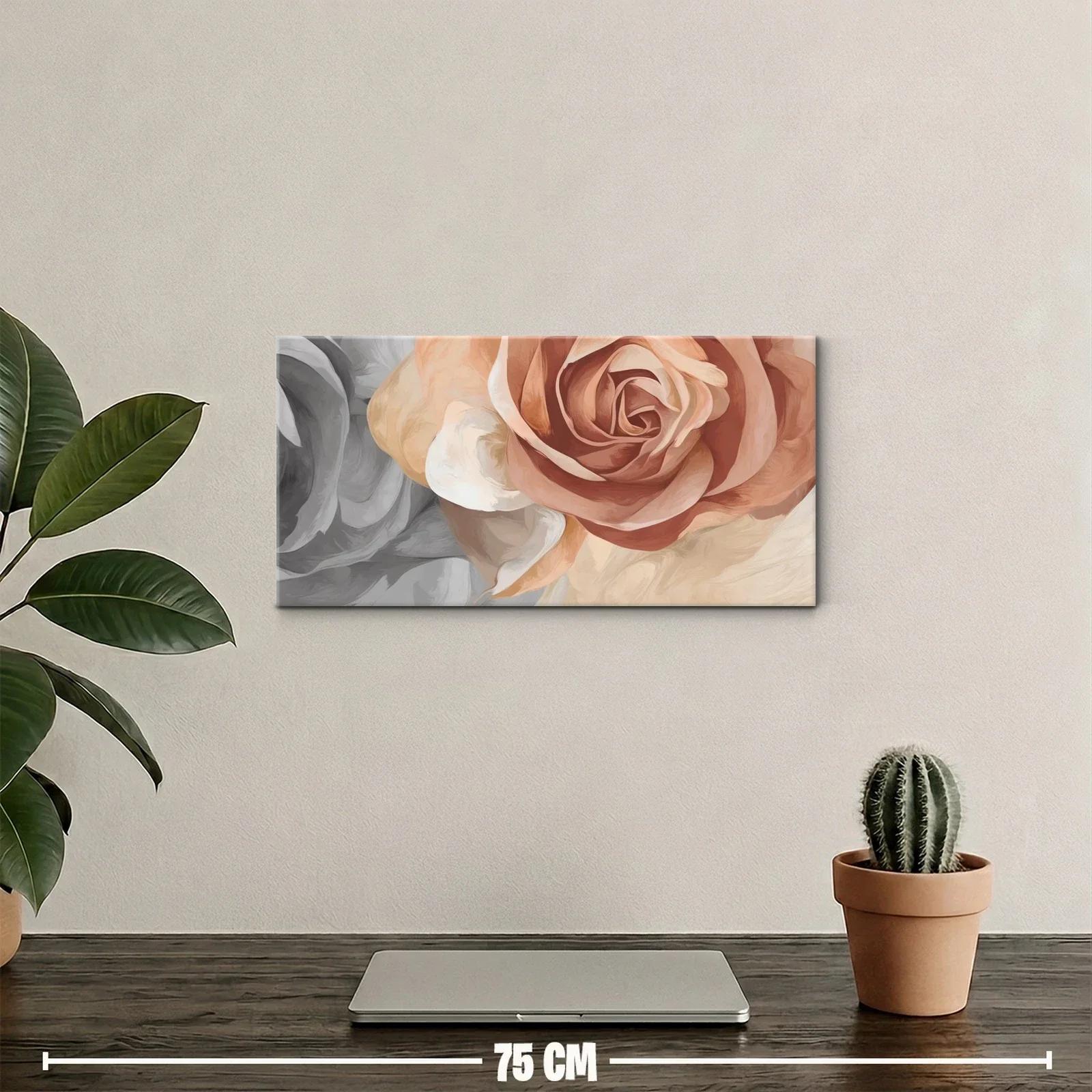 Cuadro rosas empolvadas en gris y beige — miniatura 2