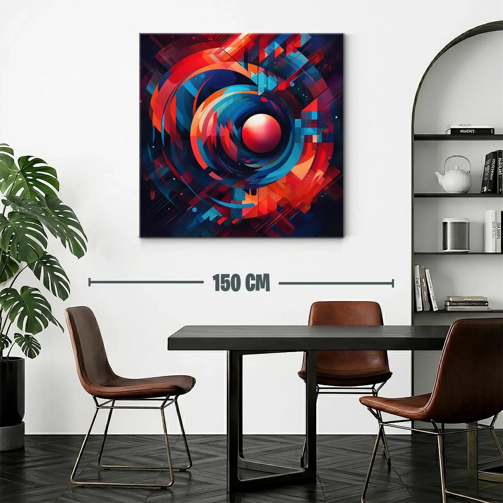 Cuadro abstracto con formas circulares en tonos brillantes — miniatura 2