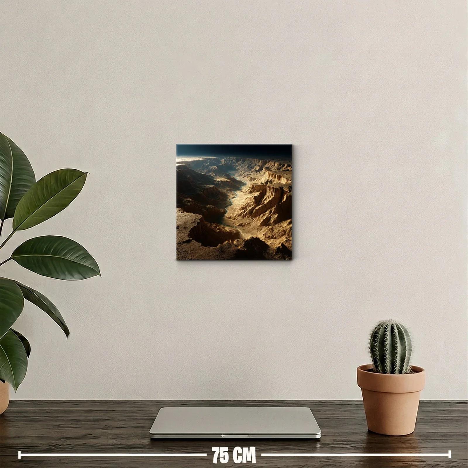 Paisaje de cañón iluminado por luz cálida y sombras profundas — miniatura 2