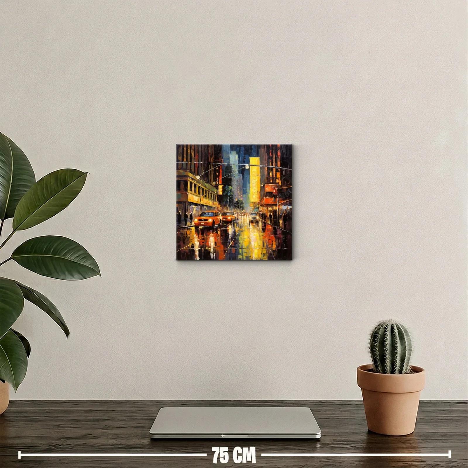 Atardecer urbano con reflejos vibrantes en ciudad nocturna — miniatura 2
