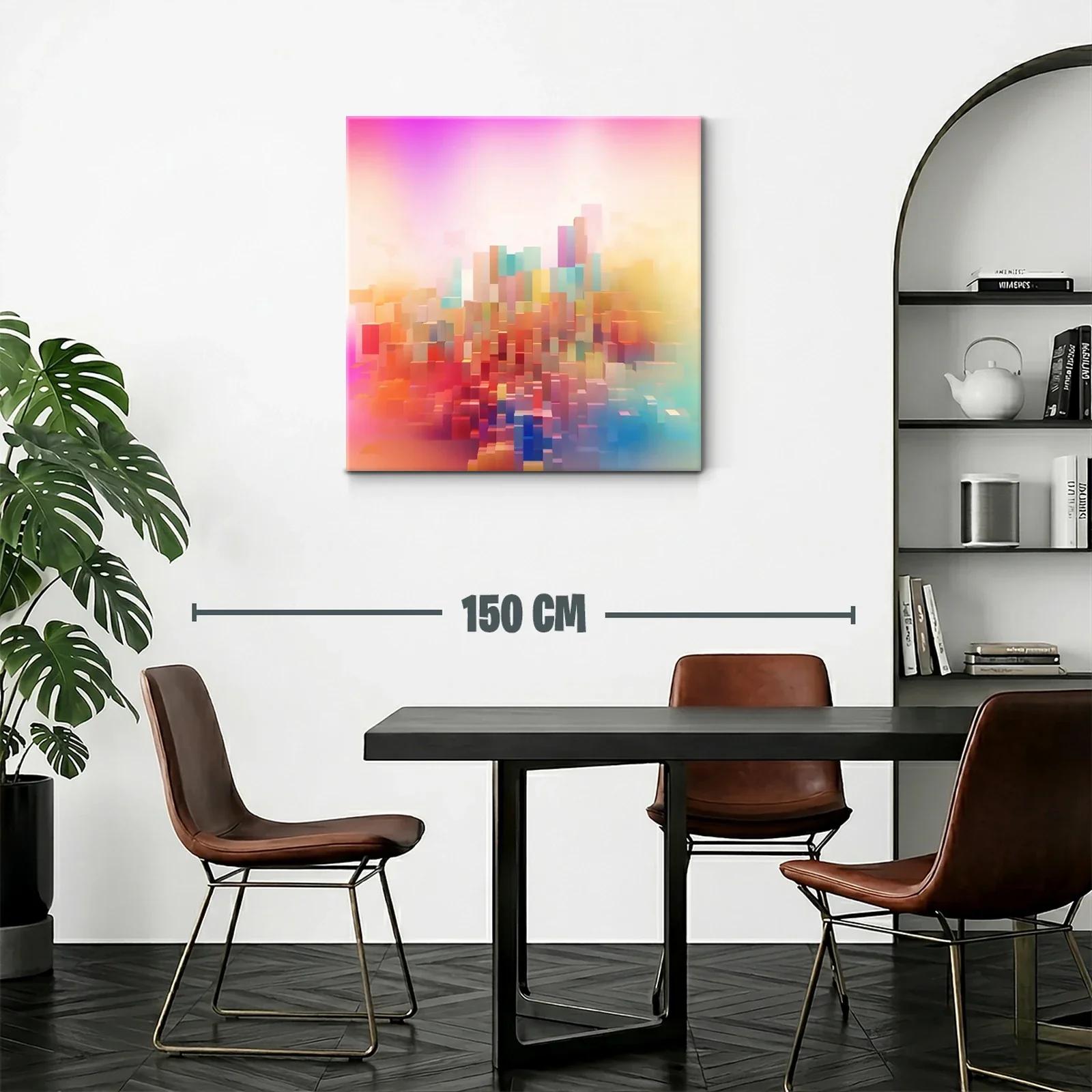 Composición abstracta en tonos cálidos y pastel vibrante — miniatura 2